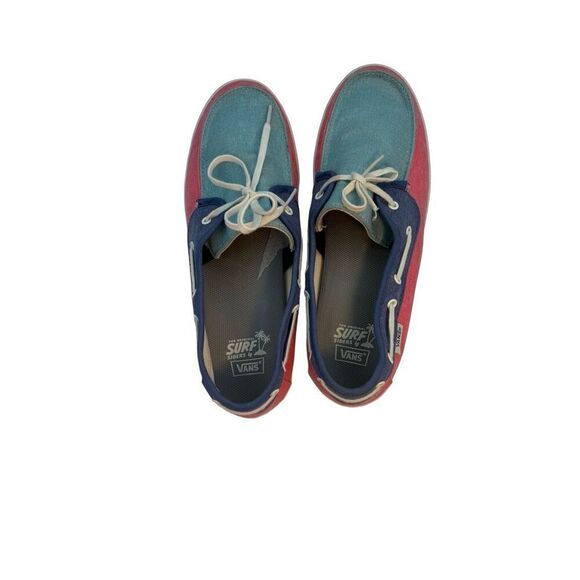 Vans Canvas Boat Shoes Colorblock pink Blue Teal Women’s Size 9 - Picture 8 of 11